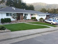 After the installation of a new synthetic lawn